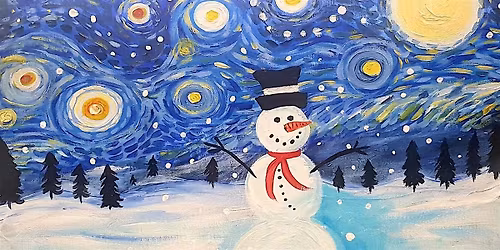 Paint Snowman Under A Starry Night, Manchester