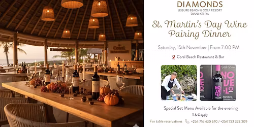 St. Martin\u2019s Day Wine Pairing Dinner