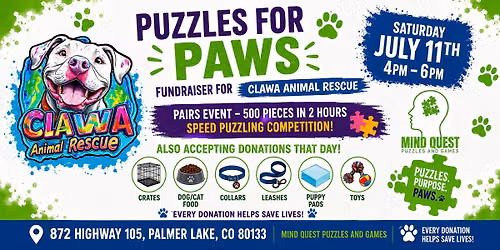 Puzzles for Paws - Pairs Speed Puzzling Event