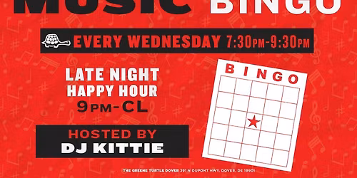 Wednesday Night Music Bingo!