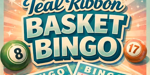 Teal Ribbon Basket Bingo