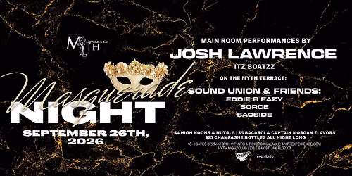 Masquerade Night at Myth | Saturday 09.26.2026