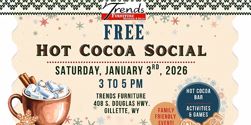 FREE Hot Cocoa Social at Trends Furniture