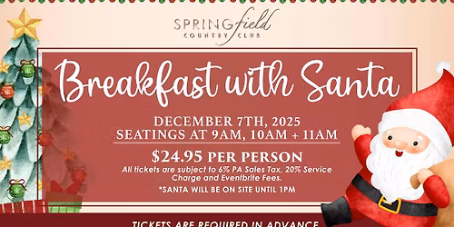 Breakfast with Santa Sunday, December 7th