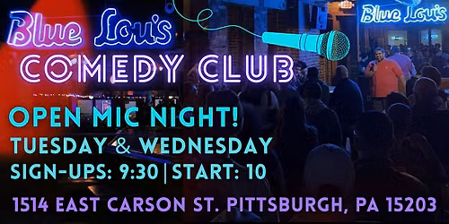 Blue Lou's Comedy Club | Wednesday Open Mic!