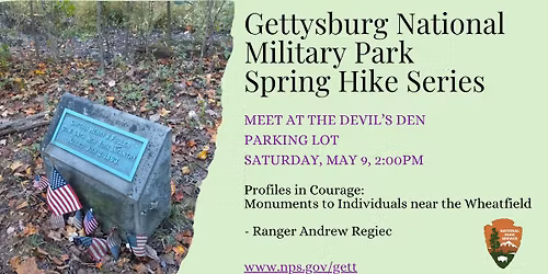 Spring Hike- Profiles in Courage: Monuments to Individuals near the Wheatfield