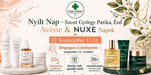 Av\u00e8ne & Nuxe ny\u00edlt nap a Szent Gy\u00f6rgy Gy\u00f3gyszert\u00e1rban!