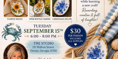 Oyster Shell Decoupage Class w\/ Allyson
