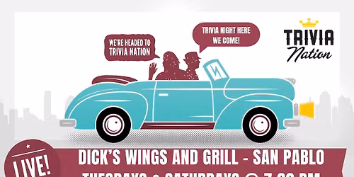 Trivia Nation Live Trivia at Dicks Wings Tuesdays and Saturdays at 7pm