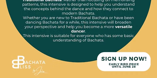 TRADITIONAL BACHATA INTENSIVE WEEKEND - Summer at Bachata Bliss