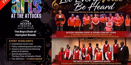 Free event! "Arts at the Attucks" featuring: Access Virginia & The Boys Choir of Hampton Roads