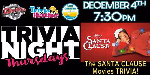 18+ LIVE TRIVIA NIGHTS: THE SANTA CLAUSE MOVIES! 12\/04