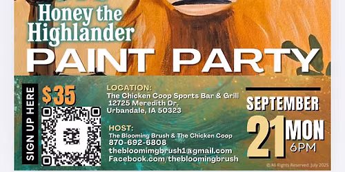 Paint Honey the Highlander at The Chicken Coop!
