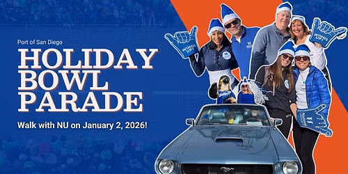 Walk with NU at the Holiday Bowl Parade