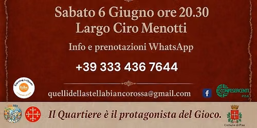 \ud83c\udf77 Terza Cena "Quartiere in Gioco" - Un\u2019antica tradizione che riprende vita.
