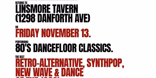 Storm the Palace \u2013 Performing 80\u2019s Dance Floor Classics Live at the Linsmore Tavern!