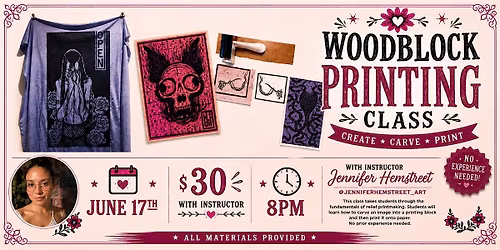Sip While You Create Your Own Woodblock Prints