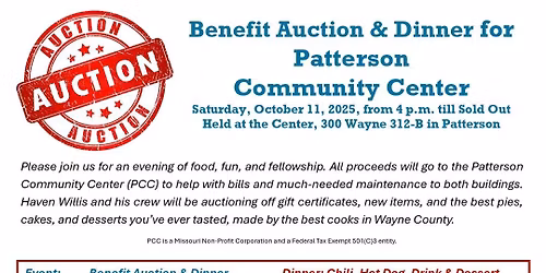 Patterson Community Center 2025 Benefit Auction