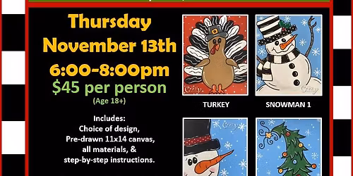 SIP & PAINT ~ WILLOW ROCK BREWING (CICERO) ~ THURSDAY, 11\/13\/25 6-8PM