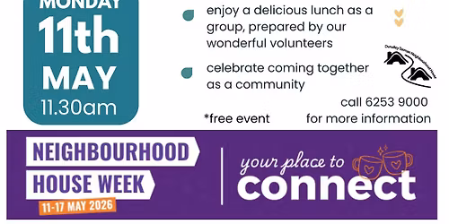 COMMUNITY LUNCH | NEIGHBOURHOOD HOUSE WEEK