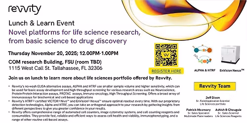 Lunch and Learn by Revvity at COM research building FSU