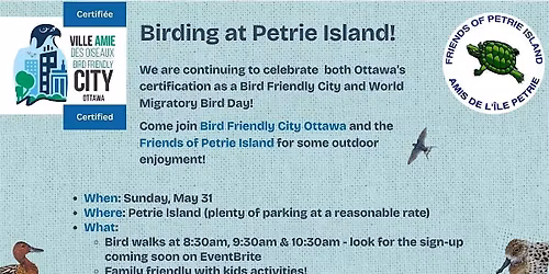 Birding at Petrie Island \/ Observation des oiseaux \u00e0 l'\u00eele Petrie