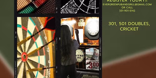 Evergreen Pub Doubles Thursday Night Winter Dart League! Coed\/Same Sex Teams-Starts 12\/4!