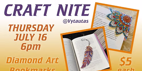 Craft Night at Vytautas - Diamond Art Bookmarks