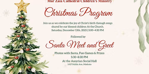 Children Ministry Christmas Program and Santa Meet & Greet