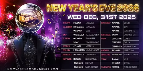 NEW YEAR'S EVE: RHYTHM & RESET -COLUMBUS