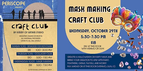 Halloween Mask Making @ Periscope with Gather Craft Club