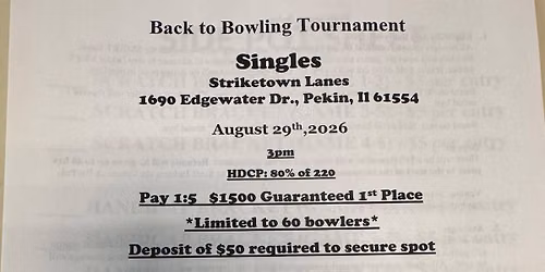 Back to Bowling Singles Tournament 