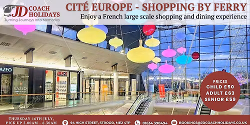 Cit\u00e9 Europe \u2013 Shopping by Ferry, inc Coach Travel
