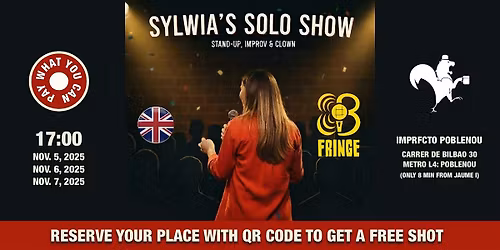 Sylwia's Solo Show (FREE) \u00b7 Stand-up \u00b7 Improv \u00b7 Clown \u00b7 ENG \u00b7 BCN FRINGE