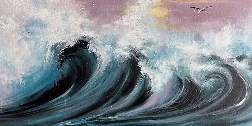 Paint n Chill Fri 6pm Free Welcome Drink - Sunset Waves
