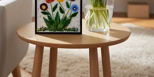 Glass Fused Flowers in a Frame Mother\u2019s Day Project