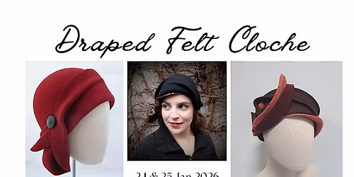 Handmade Draped Felt Cloche