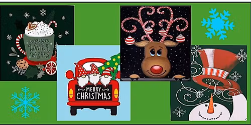 PAINT AND SIP AT AVIATOR BREW HUB Christmas Canvas Painting