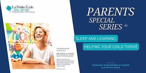Parents Workshop | Sleep and Learning: Helping Your Child Thrive