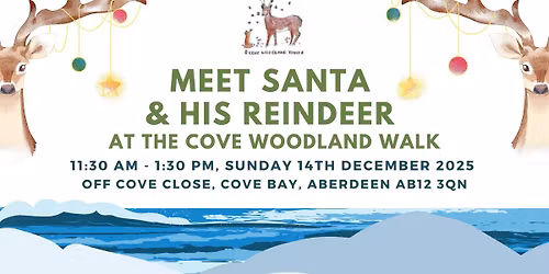 Meet Santa and his Reindeer at the Cove Woodland Walk 2025