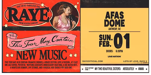 RAYE \u2013 THIS TOUR MAY CONTAIN NEW MUSIC | AFAS Dome