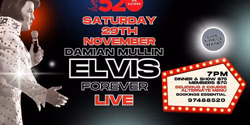 Damian Mullin & band LIVE @ Hotel 520   Dinner & Show