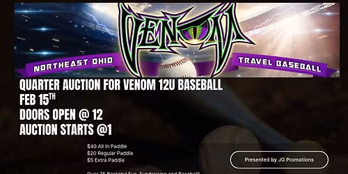 Quarter Auction for Venom 12U Baseball