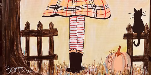 "Pumpkin Patch Burberry Girl" Acrylic Canvas Class with Connie at Claytopia