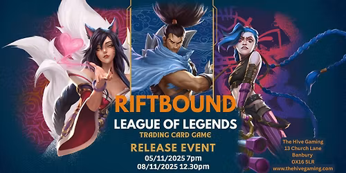 The Hive Gaming Riftbound Origins Release Event 5th November 7pm