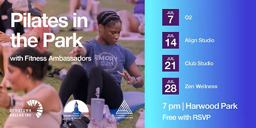 Pilates in the Park with Downtown Dallas Inc.