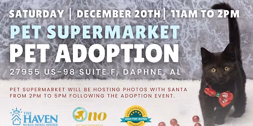 December Pet Adoption Event at Pet Supermarket in Daphne