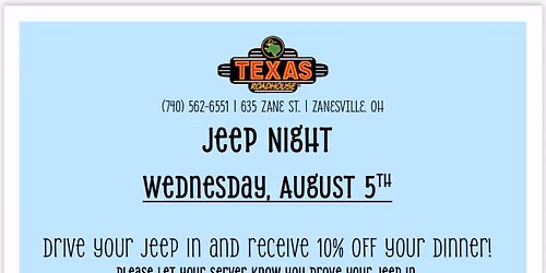 MCJ Supports Texas Roadhouse Jeep Night