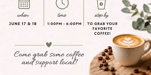 Coffee at Seaville  June 16-17th 1-6pm