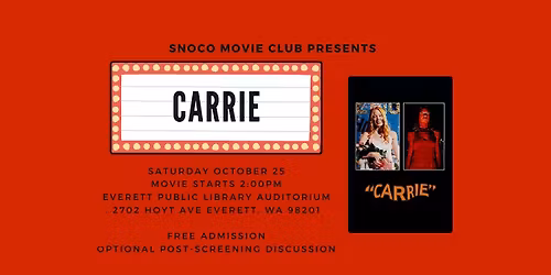 Movie Screening & Discussion - Carrie (1976)